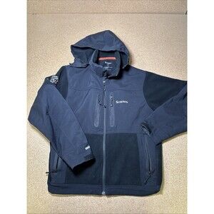 Simms Guide Windstopper Jacket Fly Fishing Sepia Black Mens M Full Zip w/ Hood